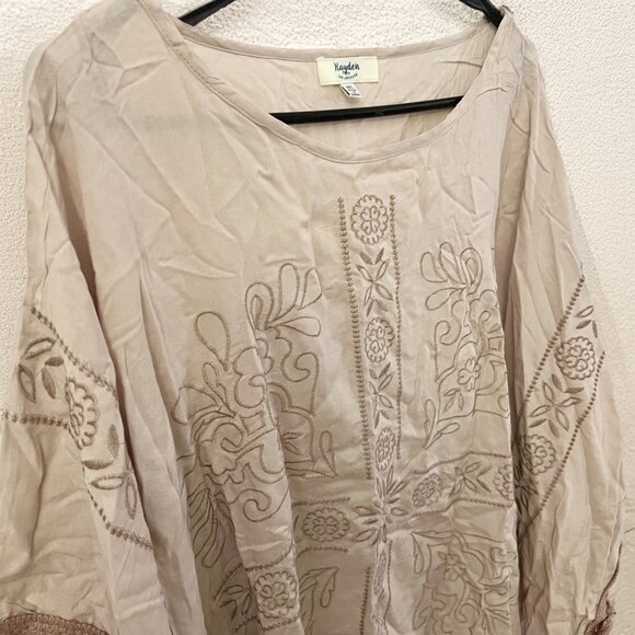 Hayden | M/L | Embroidered Kaftan With Tassels | Dusty Pink Taupe | NWT - Picture 3 of 9